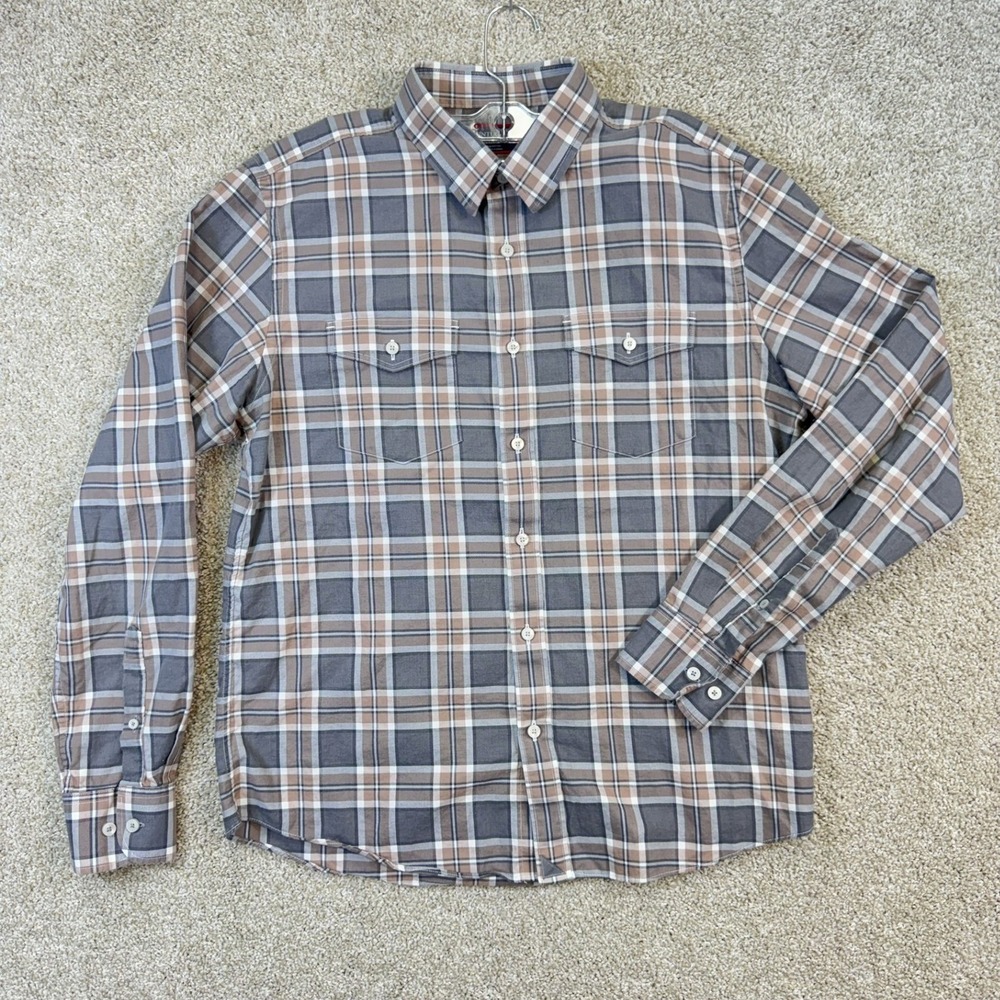 UNTUCKit Mens Large Slim Fit Plaid Long Sleeve Button Down‎ Shirt 100 Cotton